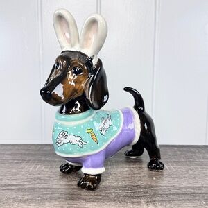 NEW Blue Sky Dachshund with Easter Bunny Ears Figurine
